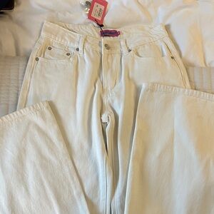 Edikted Cream Wide Leg Jeans